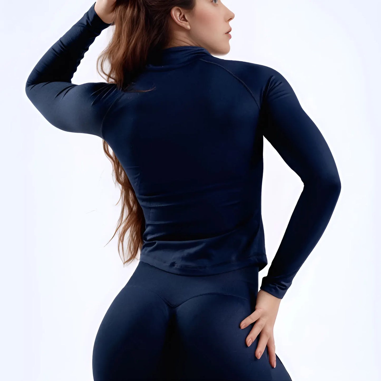 Seamless Zip-Up Gym Jacket – Long Sleeve
