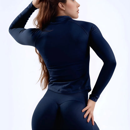 Seamless Zip-Up Gym Jacket – Long Sleeve
