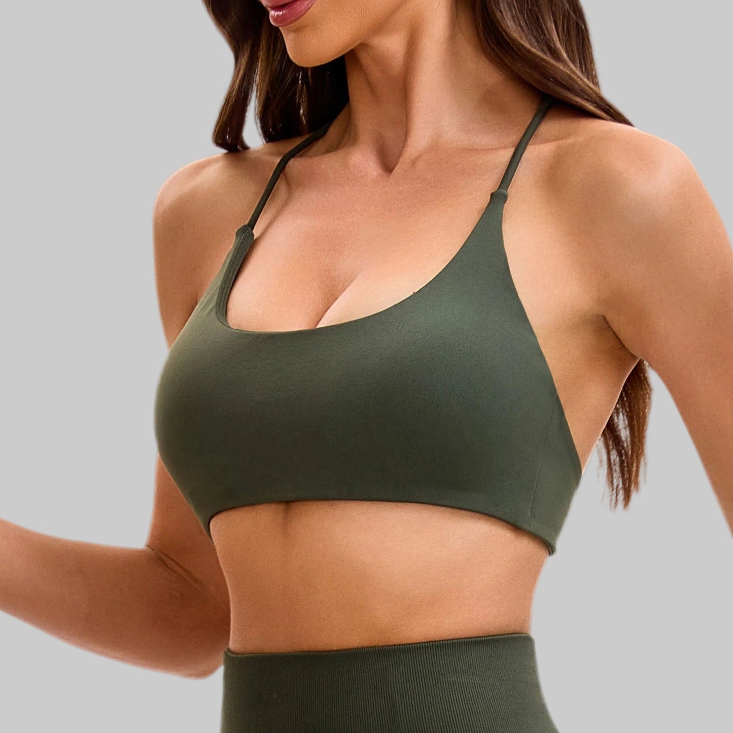 Twist Back High Support Sports Bra