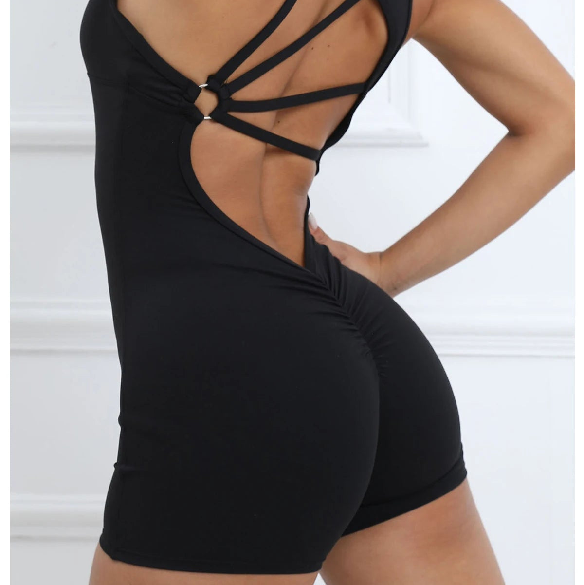 Stretch-Fit Padded Workout Jumpsuit