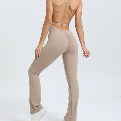 Women’s Backless Workout Jumpsuit