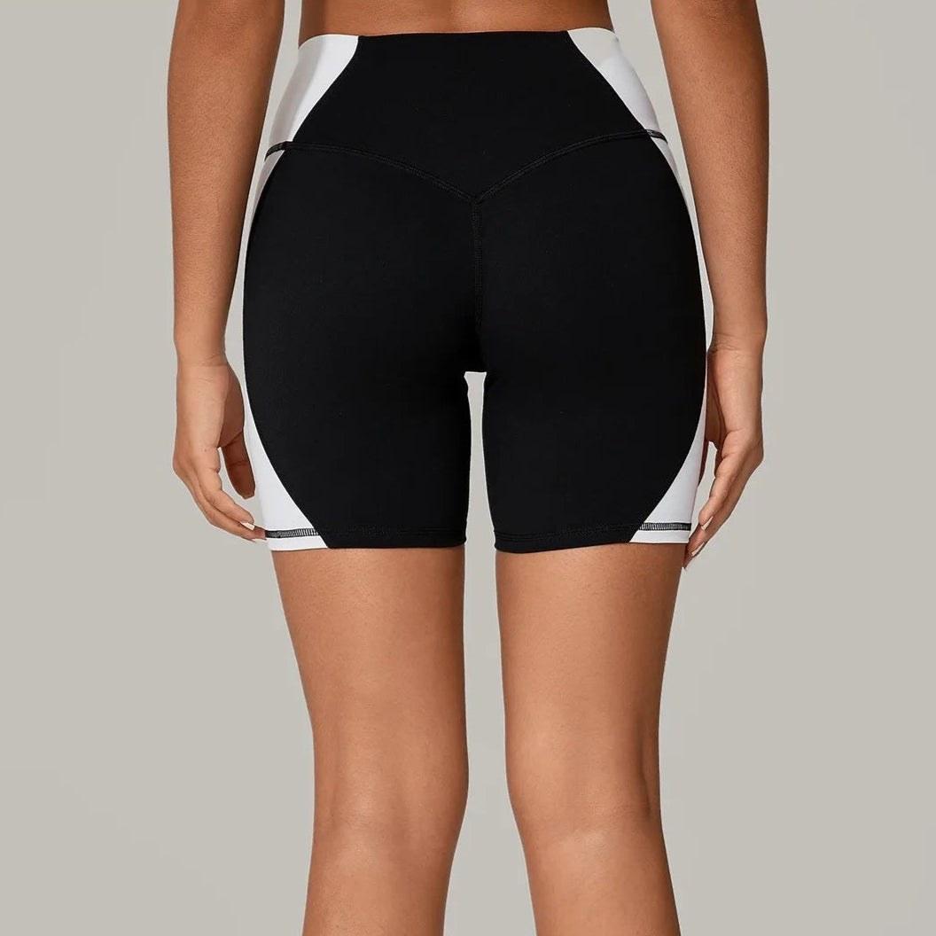 Color Clash High-Waist Butt Lift Yoga Shorts