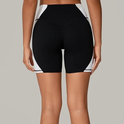 Color Clash High-Waist Butt Lift Yoga Shorts