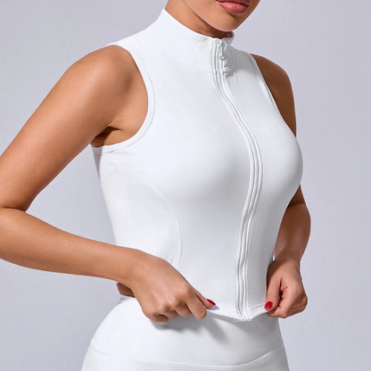 Non Pad Zipper Sports Top