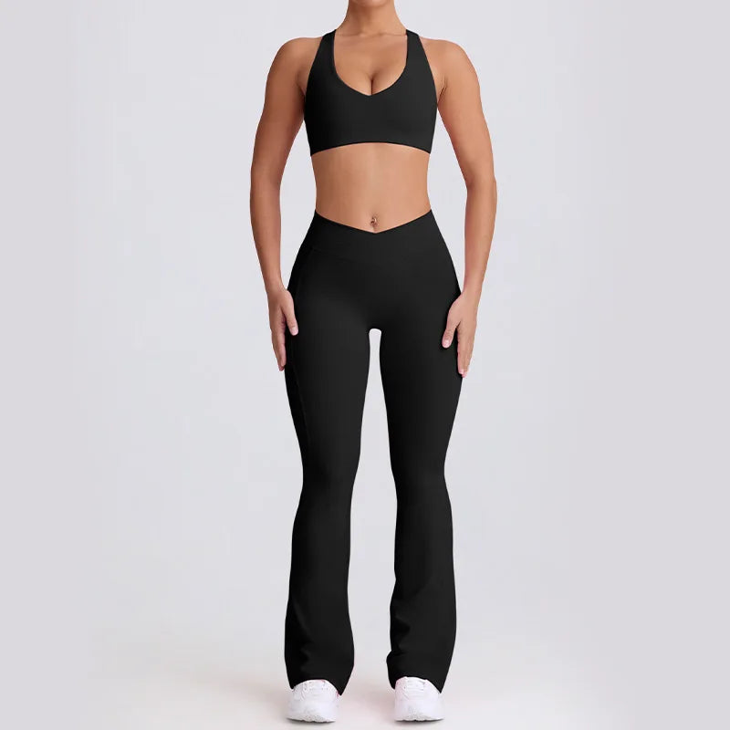 Seamless Leggings & Strappy Sports Bra Set