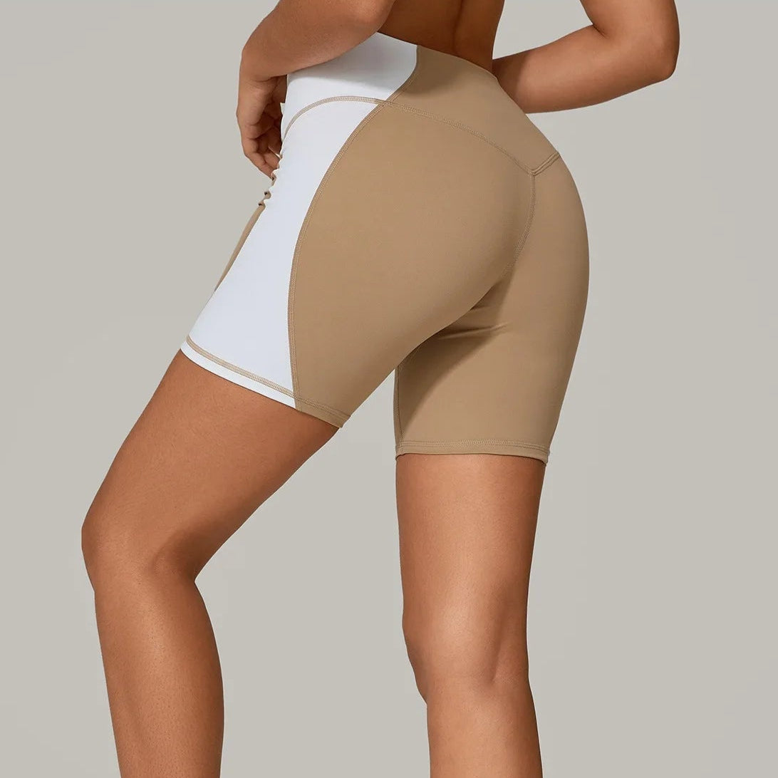 Color Clash High-Waist Butt Lift Yoga Shorts