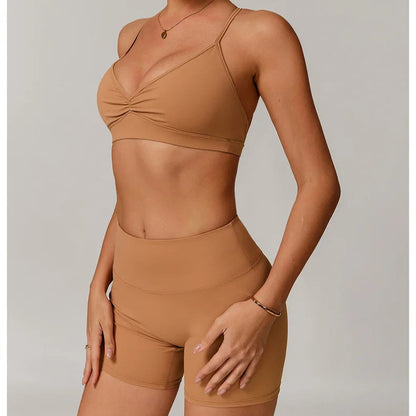 Sports Yoga Shorts Set