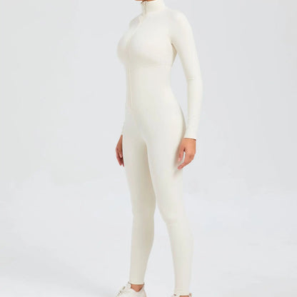 Long Zip Sports Jumpsuit