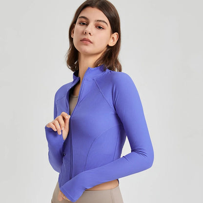 Long Sleeve Zipper Sports Top