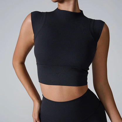 High Neck Sports Crop Top