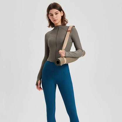 Long Sleeve Zipper Sports Top