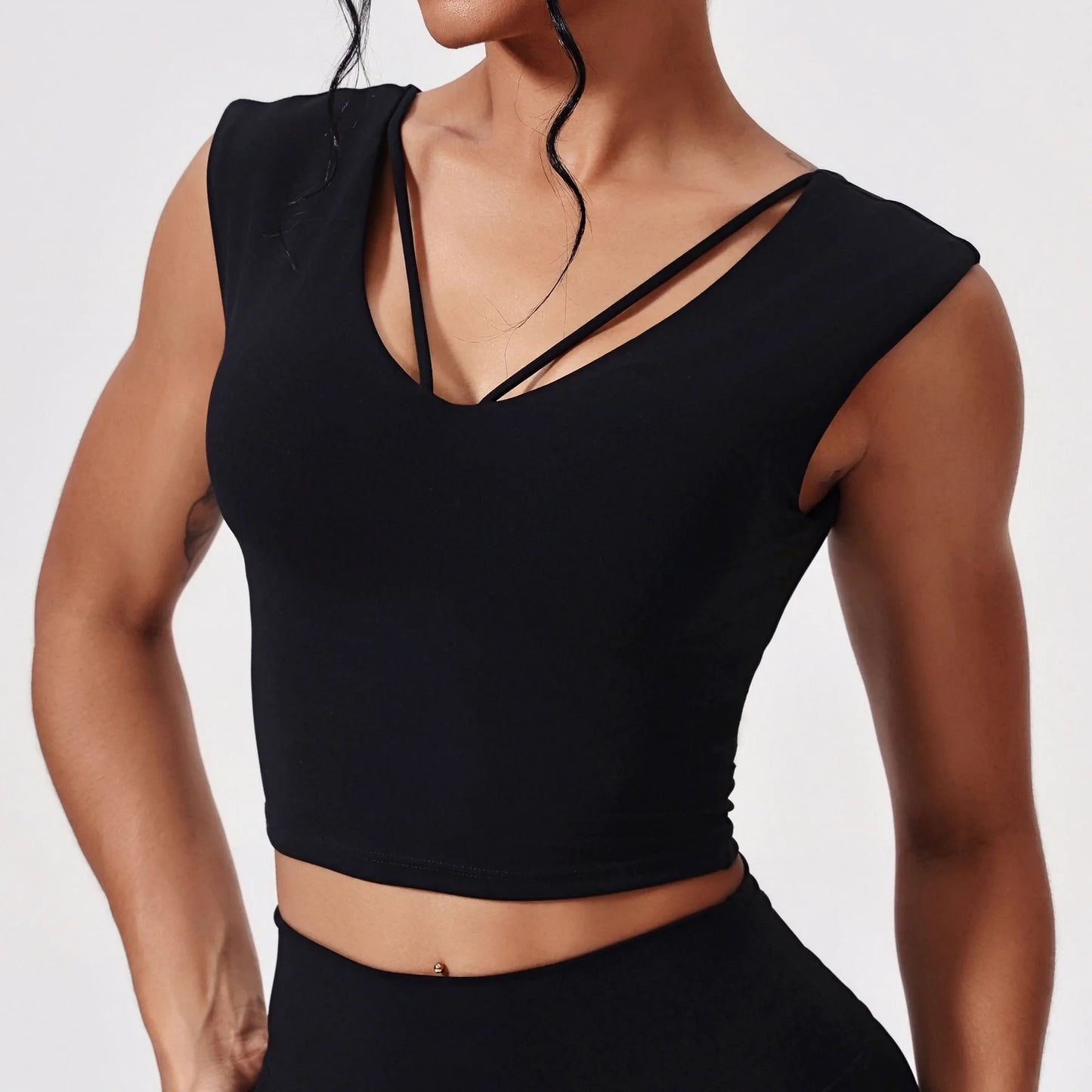 BreezeFlex Sleeveless Yoga Crop Top