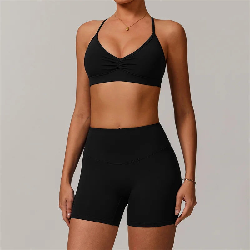 Sports Yoga Shorts Set