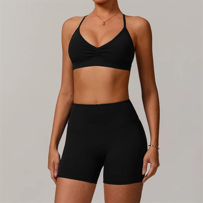 Sports Yoga Shorts Set
