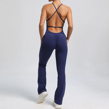 Women’s Backless Workout Jumpsuit