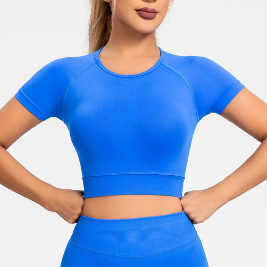 Seamless Short Sleeve Gym Crop Top