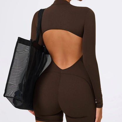 Backless One-Piece Plates Jumpsuit