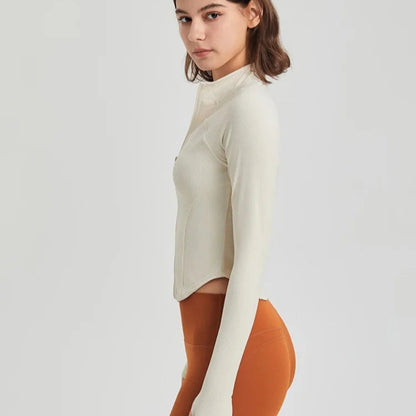 Long Sleeve Zipper Sports Top