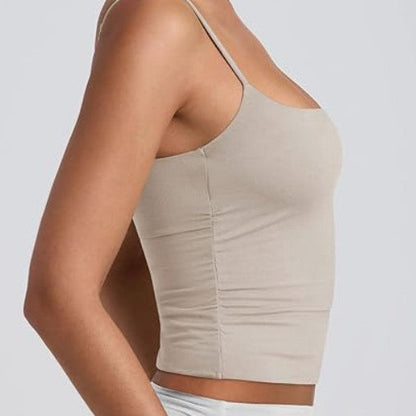 Square-Neck Cardio Tank With Built-In Bra