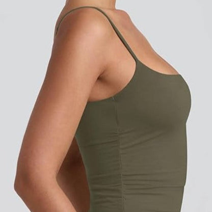 Square-Neck Cardio Tank With Built-In Bra