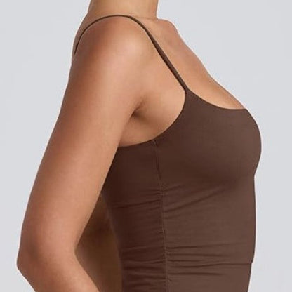 Square-Neck Cardio Tank With Built-In Bra