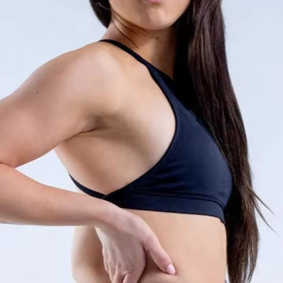 High Neck Backless Cross-Strap Sports Bra