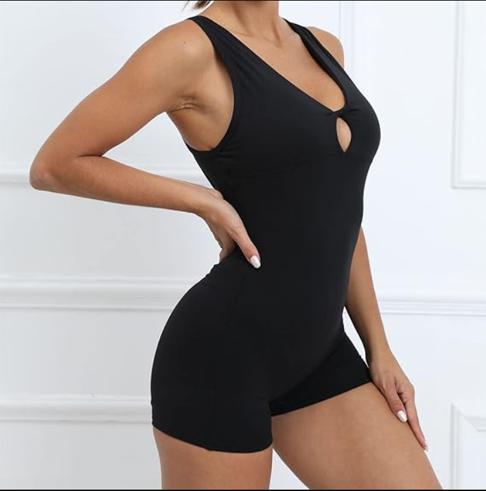 One-Piece Jumpsuit – Padded Cup, Short Fitness Outfit