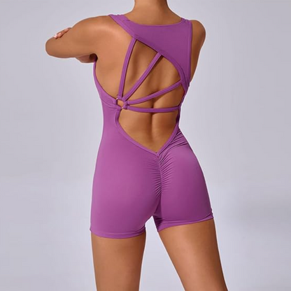 One-Piece Jumpsuit – Padded Cup, Short Fitness Outfit
