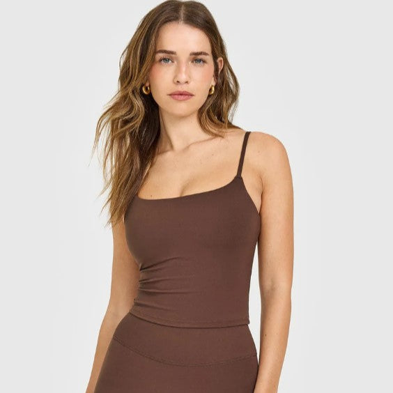 Square-Neck Cardio Tank With Built-In Bra