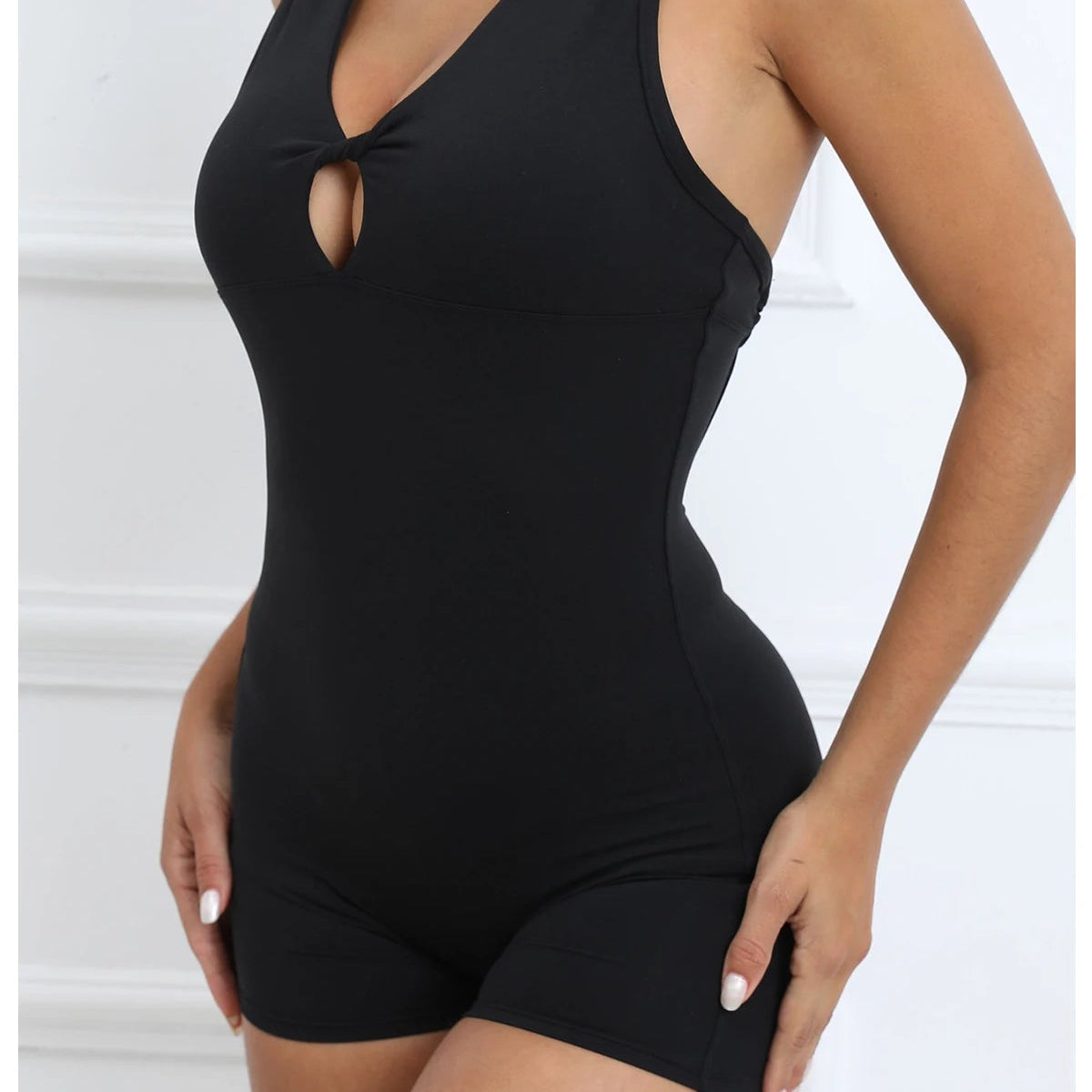 Stretch-Fit Padded Workout Jumpsuit