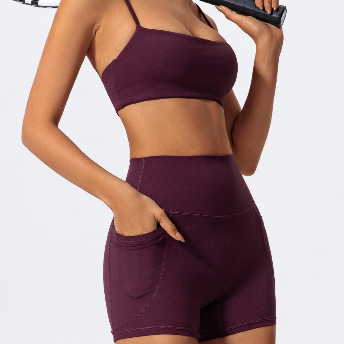 Pocket High-Waist Athletic Shorts