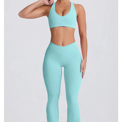 Seamless Leggings & Strappy Sports Bra Set
