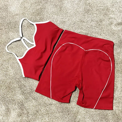 Bold & Sleek Contrast Activewear Ensemble