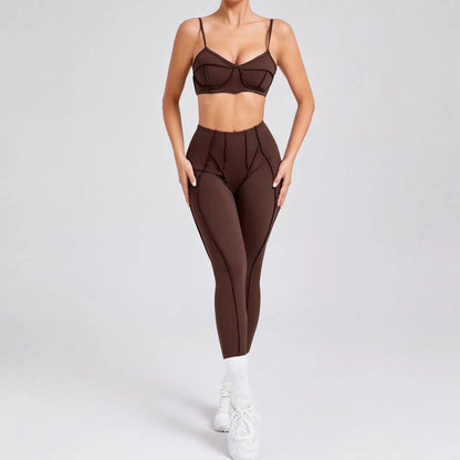 Curve-Enhancing Yoga Set with Push-Up Bra & Flexible Leggings