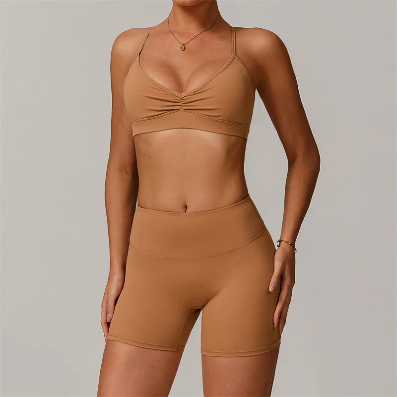 Sports Yoga Shorts Set