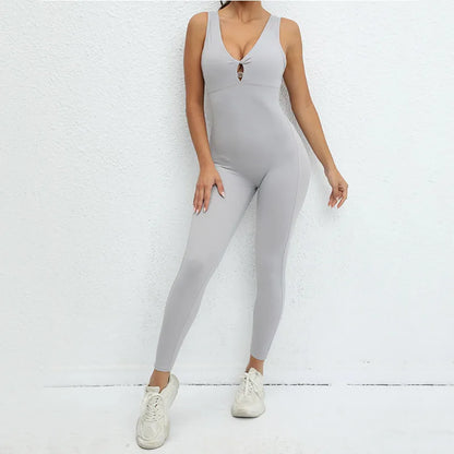 One-Piece Jumpsuit – Padded Cup, Long Pants Fitness Outfit