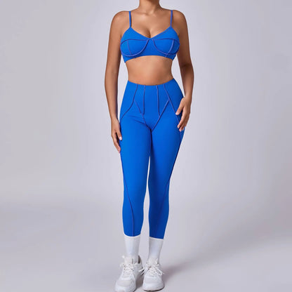 Curve-Enhancing Yoga Set with Push-Up Bra & Flexible Leggings