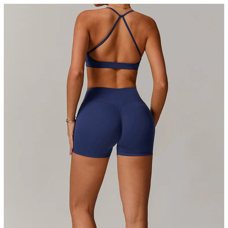 Sports Yoga Shorts Set