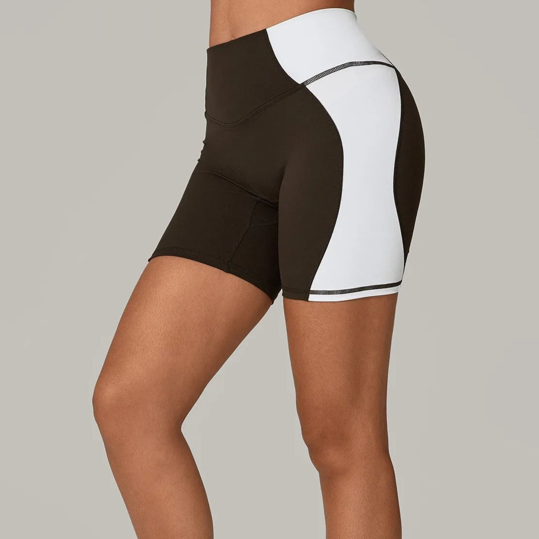 Color Clash High-Waist Butt Lift Yoga Shorts