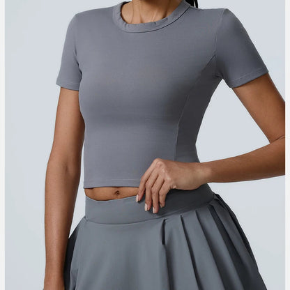 Sport Top & High Waist Skirt Shorts