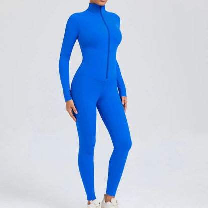 Long Zip Sports Jumpsuit