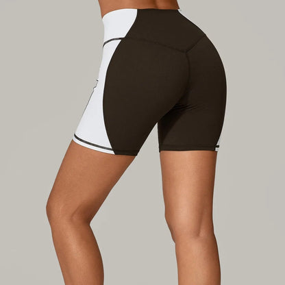 Color Clash High-Waist Butt Lift Yoga Shorts