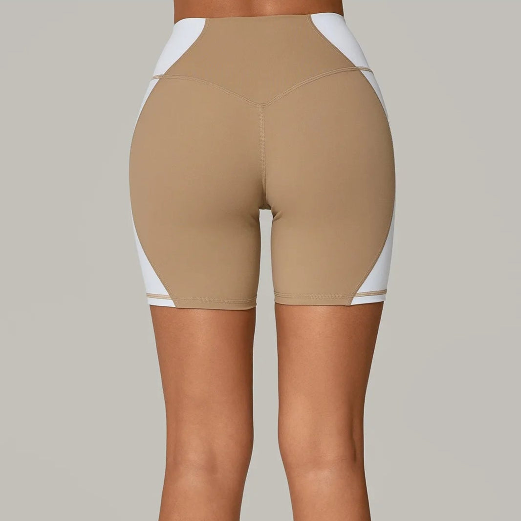 Color Clash High-Waist Butt Lift Yoga Shorts