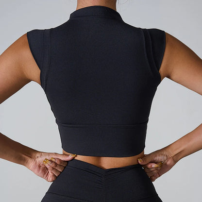 High Neck Sports Crop Top