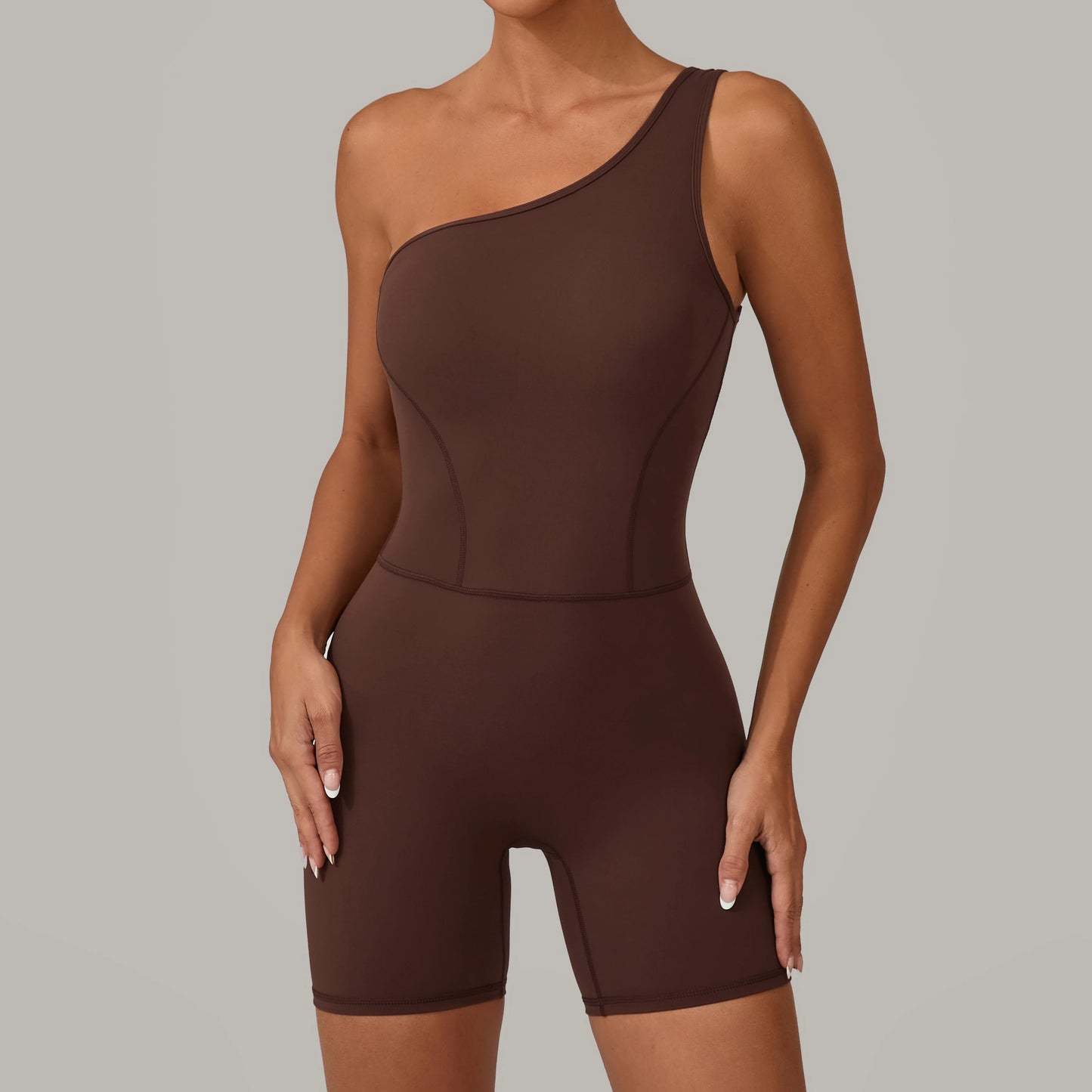 One-Shoulder Backless Yoga Jumpsuit