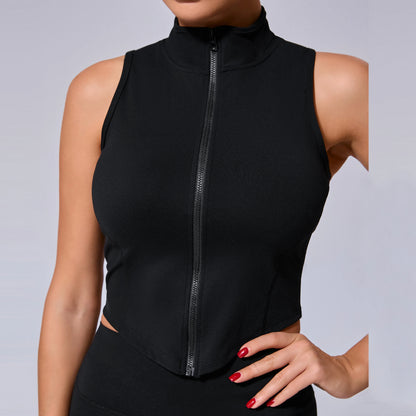 Non Pad Zipper Sports Top