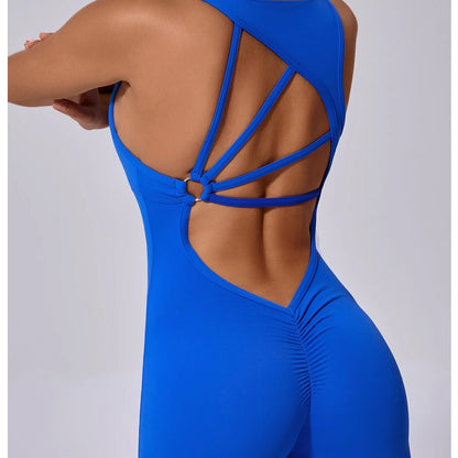 Stretch-Fit Padded Workout Jumpsuit