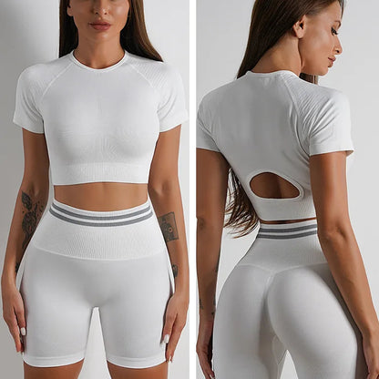 Crop Top & Hip-Lifting Shorts