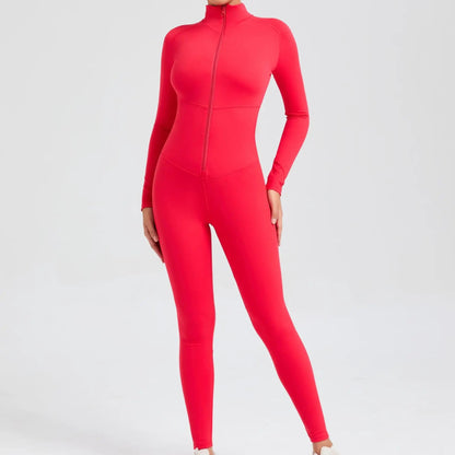 Long Zip Sports Jumpsuit