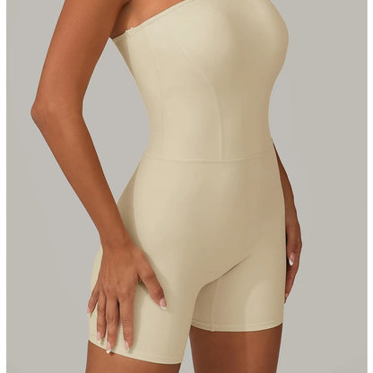 One-Shoulder Backless Yoga Jumpsuit